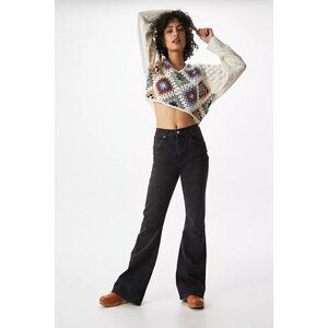 BDG Super High Rise Flare Black Jeans Size 26 NEW NWT